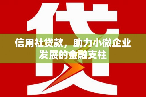 罗定信用社贷款，助力小微企业发展的金融支柱