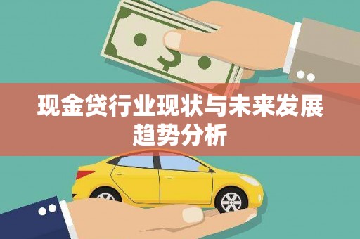乐昌现金贷行业现状与未来发展趋势分析