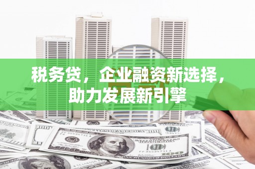 黄平税务贷，企业融资新选择，助力发展新引擎