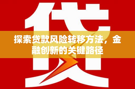勉县探索贷款风险转移方法，金融创新的关键路径